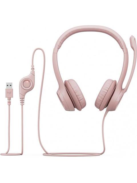 LOGITECH AUDIFONOS CON MICROFONO H390 ALAMBRICO 1.9 METROS USB ROSA
