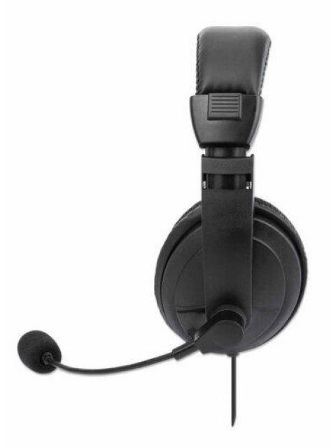 MANHATTAN AUDIFONOS CON MICROFONO 179843 ALAMBRICO 1.5 METROS USB NEGRO