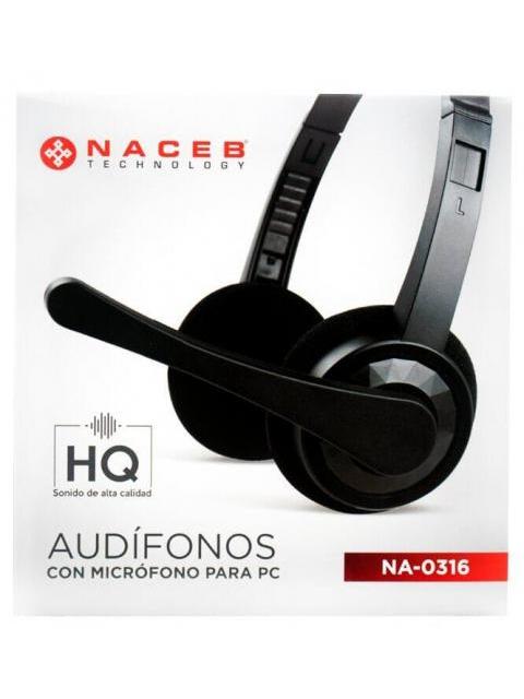 NACEB AUDIFONOS GAMER NA-0316 ALAMBRICO 1.5 METROS 3.5MM NEGRO