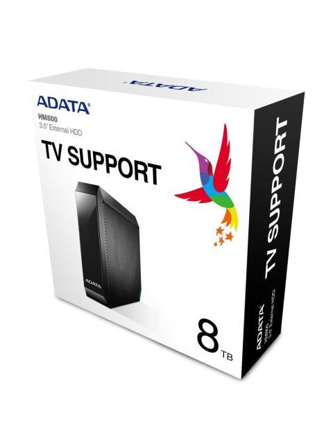 DISCO DURO EXTERNO ADATA HM800 8 TB USB 3.2 (USB 3.1 3.0 2.0) 3.5 PULGADAS NEGRO