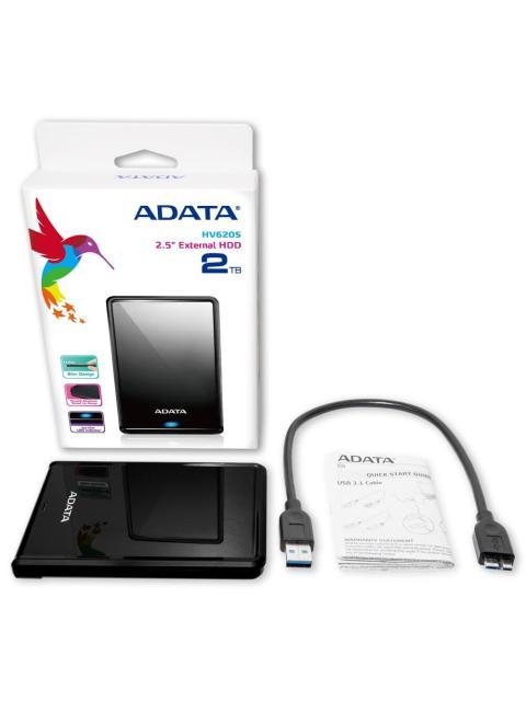 DISCO DURO EXTERNO ADATA HV620S 2.5 4TB USB 3.1 NEGRO - PARA PC-MAC