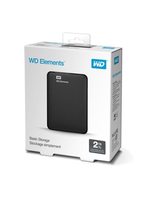 DISCO DURO EXTERNO WESTERN DIGITAL WD ELEMENTS PORTATIL 2.5 2TB USB 3.0 NEGRO - PARA MAC-PC