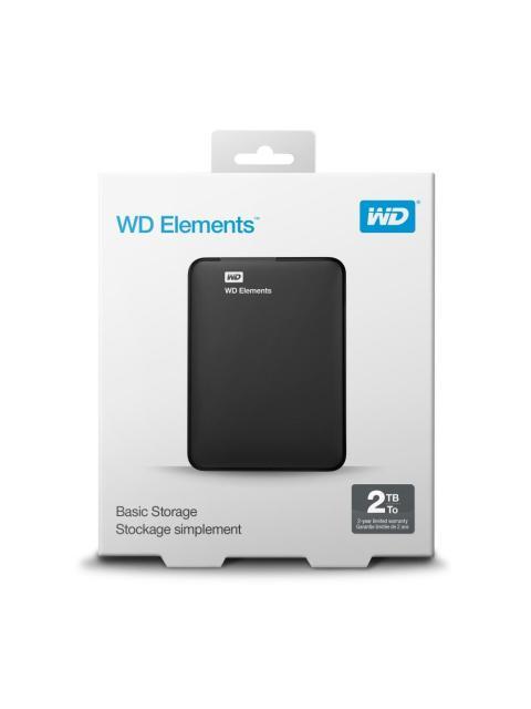 DISCO DURO EXTERNO WESTERN DIGITAL WD ELEMENTS PORTATIL 2.5 2TB USB 3.0 NEGRO - PARA MAC-PC