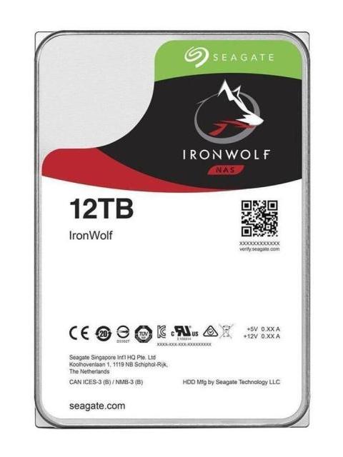 DISCO DURO PARA NAS SEAGATE IRONWOLF 3.5 DE 1 A 8 BAHIAS 12TB SATA III 6GBIT-S 7200RPM 256MB CACHE