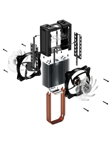 DISIPADOR CPU COOLER MASTER MASTERAIR MA410M 2 X 120MM 650 - 1800RPM NEGRO