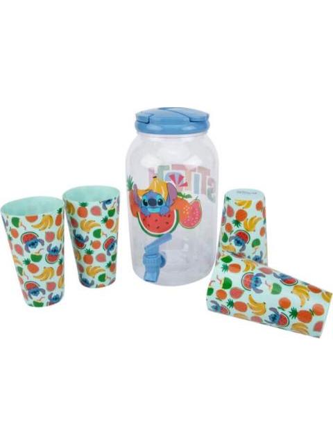 DISPENSADOR DE AGUA CON VASOS MULTICOLOR STITCH