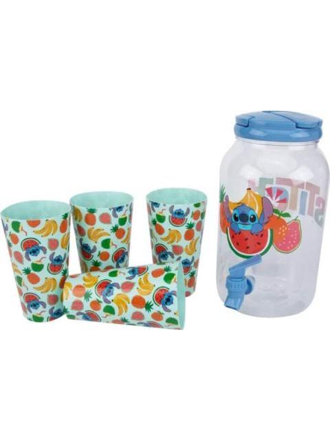 DISPENSADOR DE AGUA CON VASOS MULTICOLOR STITCH