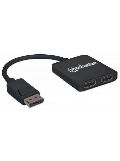 MANHATTAN DIVISOR DE VIDEO DISPLAYPORT MACHO - 2X HDMI HEMBRA NEGRO