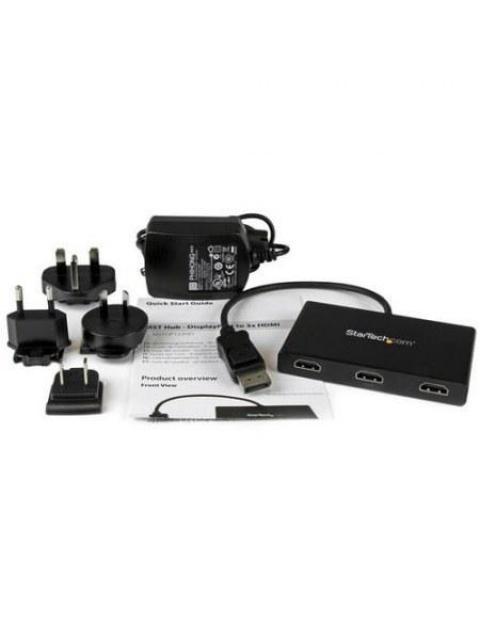 STARTECH  CONVERTIDOR DISPLAYPORT - 3X HDMI HUB MST DP 1.2 NEGRO