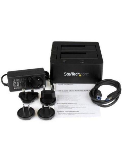 STARTECH  DOCKING STATION USB 3.1 CON UAS PARA 2 DISCOS DUROS O SSD 2.5-3.5 SATA