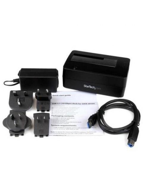 STARTECH  DOCKING STATION PARA 1 DISCO DURO 2.5-3.5 SATA USB 3.1 NEGRO