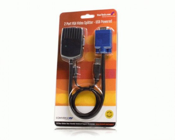 STARTECH  MINI DUPLICADOR DIVISOR DE VIDEO VGA DE 2 PUERTOS USB NEGRO