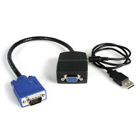 STARTECH  MINI DUPLICADOR DIVISOR DE VIDEO VGA DE 2 PUERTOS USB NEGRO