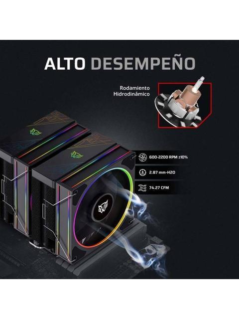 ENFRIAMIENTO DE AIRE BAMLAM RUSH HELIUX PRO HEX60 SISTEMA DE ENFRIAMIENTO DE AIRE DISIPADOR DE AIRE ILUMINACION ARGB