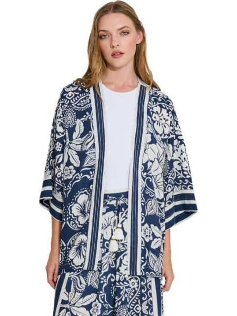 ENSAMBLE DE PLAYA ESTAMPADO AZUL MARINO HOLLY LAND