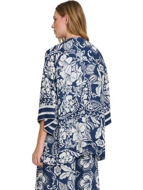 ENSAMBLE DE PLAYA ESTAMPADO AZUL MARINO HOLLY LAND