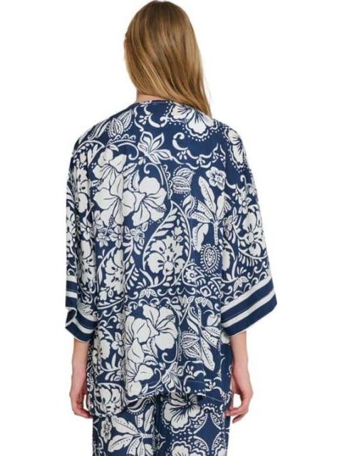 ENSAMBLE DE PLAYA ESTAMPADO AZUL MARINO HOLLY LAND