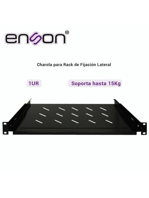 ENSON CHAROLA DE FIJACION LATERAL 1U HASTA 15KG NEGRO