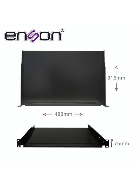 ENSON CHAROLA DE FIJACION LATERAL 1U HASTA 15KG NEGRO