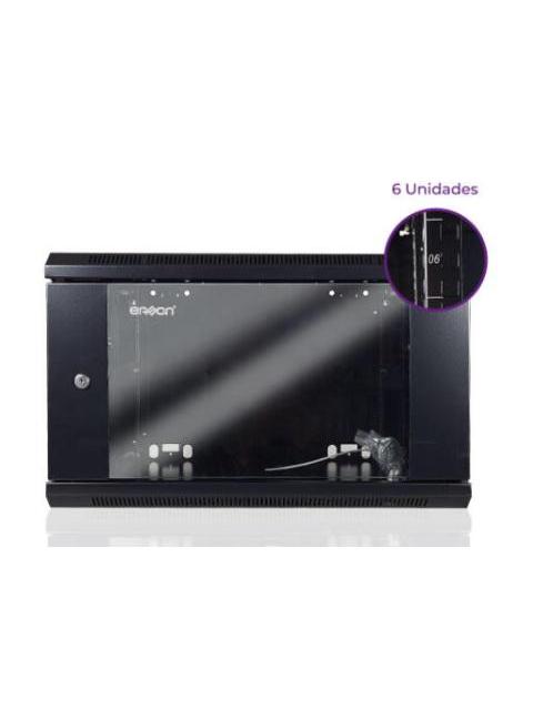 ENSON GABINETE DE PARED 6U HASTA 60KGS NEGRO - REQUIERE ENSAMBLARSE