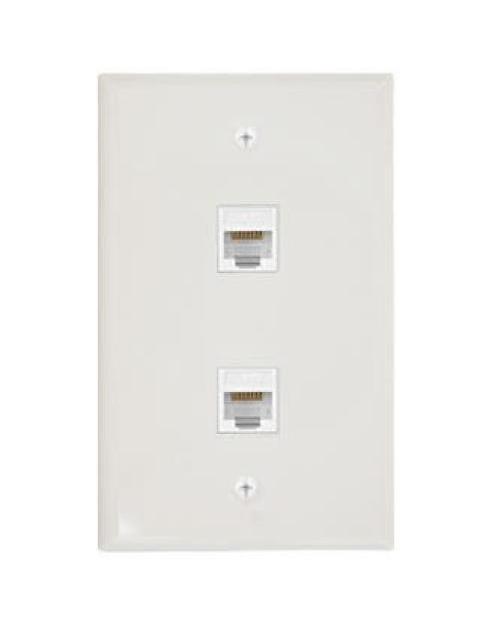 ENSON PLACA DE PARED UNIVERSAL 2 PUERTOS SIN JACK BLANCO
