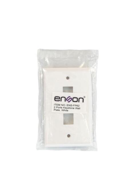ENSON PLACA DE PARED UNIVERSAL 2 PUERTOS SIN JACK BLANCO