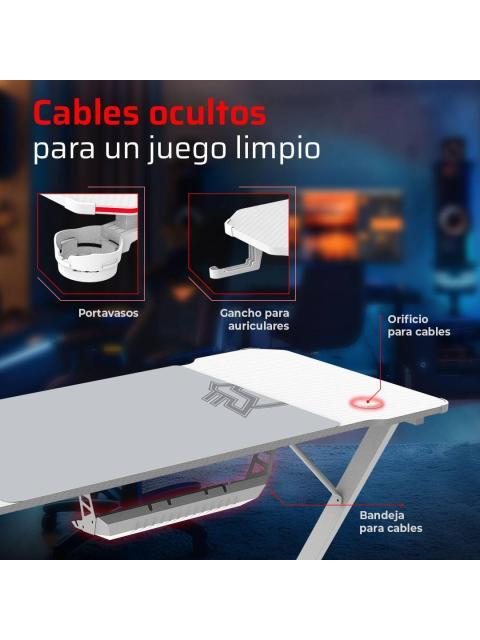 ESCRITORIO GAMER ERGONOMICO OLYMPUS SPOT GLOW MRX6000 BALAM RUSH LEGEND SERIES ESCRITORIO GAMER ERGONOMICO 140 X 60CM ILUMINACION RGB