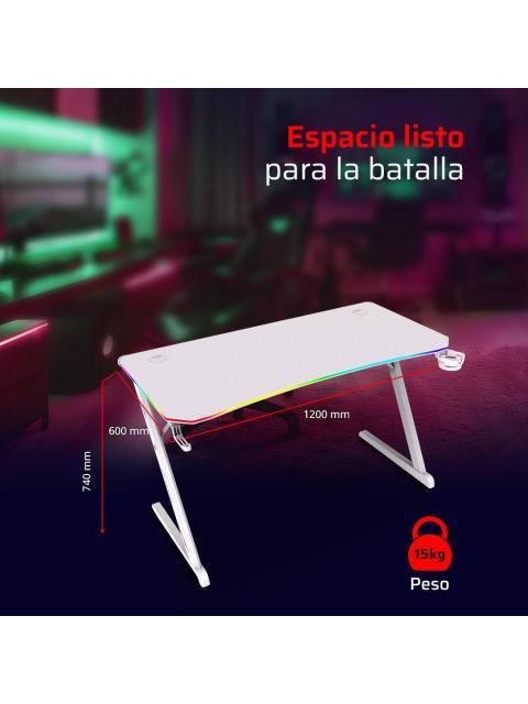 ESCRITORIO GAMER ERGONOMICO OLYMPUS SPOT GLOW PRO MRX8000 BALAM RUSH LEGEND SERIES ESCRITORIO GAMER ERGONOMICO 120 X 60CM ILUMINACION RGB PORTA VASOS