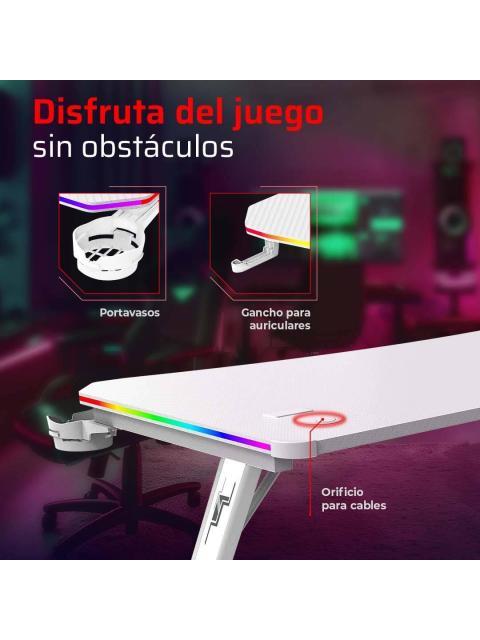 ESCRITORIO GAMER ERGONOMICO OLYMPUS SPOT GLOW PRO MRX8000 BALAM RUSH LEGEND SERIES ESCRITORIO GAMER ERGONOMICO 120 X 60CM ILUMINACION RGB PORTA VASOS