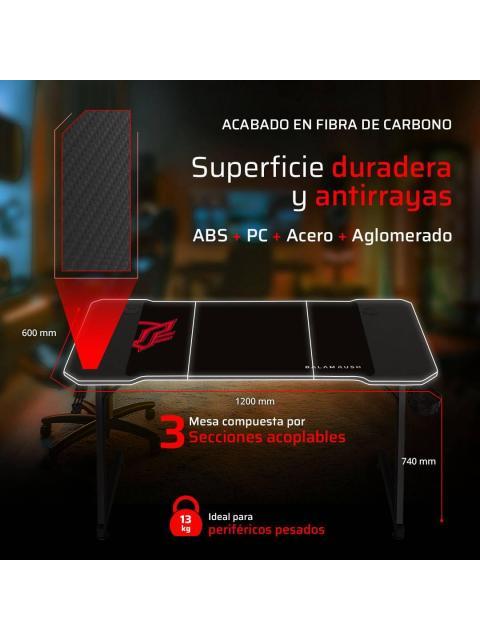 ESCRITORIO GAMING OLYMPUS SPOT MRX4000 BALAM RUSH MESA GAMER INCLUYE UN TAPETE DE 80X55 CM ANTIDESLIZANTE