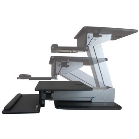 STARTECH  ESTACION DE TRABAJO DE PIE Y SENTADO ARMSTS HASTA 13KG PARA MONITOR 30 NEGRO-PLATA