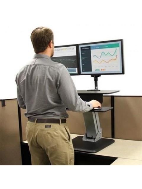 STARTECH  ESTACION DE TRABAJO DE PIE Y SENTADO ARMSTS HASTA 13KG PARA MONITOR 30 NEGRO-PLATA