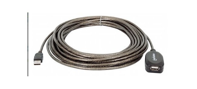 MANHATTAN CABLE USB A MACHO - USB A HEMBRA 10 METROS NEGRO