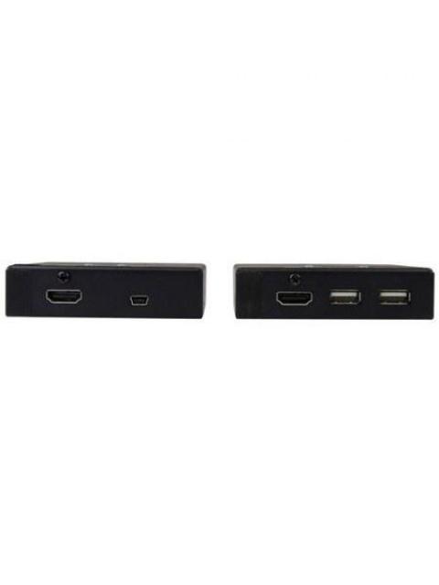 STARTECH  EXTENSOR HDMI POR CABLE CAT6 CON HUB USB DE 4 PUERTOS 50M NEGRO