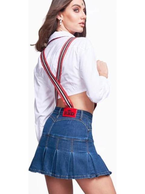 FALDA CORTA PLISADA RBD AZUL SEVEN JEANS