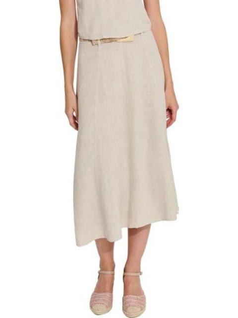FALDA DE LINO CINTURON DE PAJA BEIGE HOLLY LAND