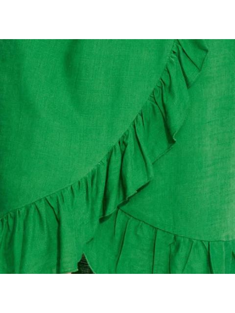 FALDA DE LINO CON VOLANTES VERDE HOLLY LAND