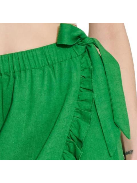 FALDA DE LINO CON VOLANTES VERDE HOLLY LAND