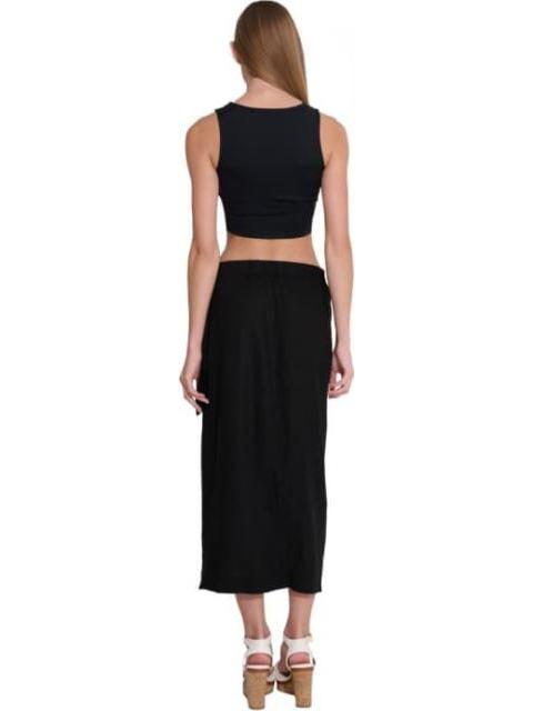 FALDA DE LINO CRUZADA NEGRO HOLLY LAND