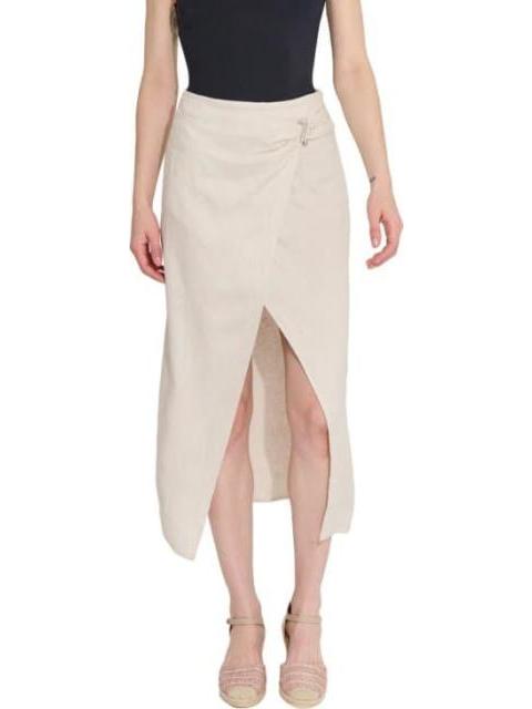 FALDA DE LINO DETALLE METALICO NUDE HOLLY LAND