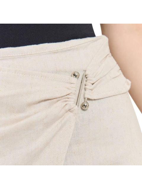 FALDA DE LINO DETALLE METALICO NUDE HOLLY LAND