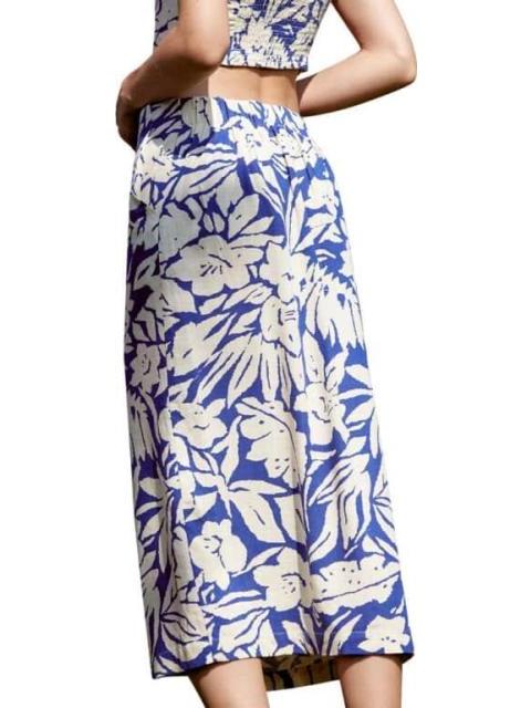 FALDA DE LINO ESTAMPADA AZUL HOLLY LAND