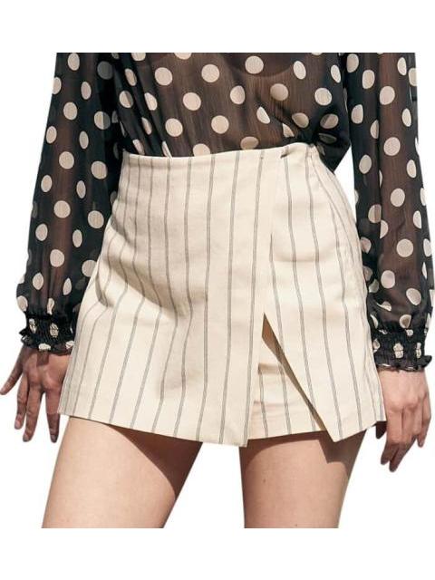 FALDA SHORT DE LINO BLANCO/NEGRO HOLLY LAND