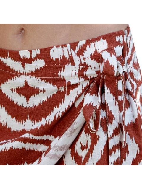 FALDA SHORT DE LINO ROJO LADRILLO HOLLY LAND