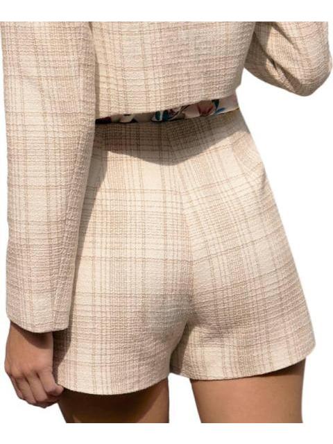FALDA SHORT TEJIDA CUADROS BICOLOR HOLLY LAND