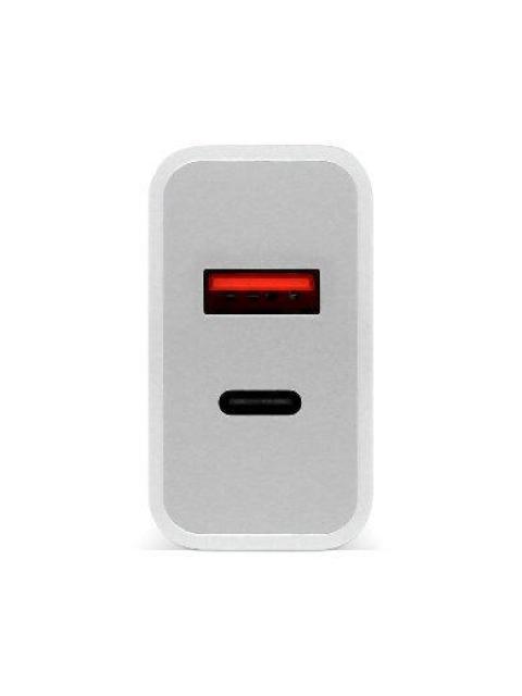 BROBOTIX CARGADOR DE PARED 18W 5V 1X USB-A 3.0 1X USB-C BLANCO