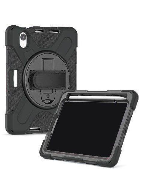 BROBOTIX FUNDA DE USO RUDO CON CORREA Y GIRO 360° PARA IPAD MINI 8.3 6TA GENERACION NEGRO