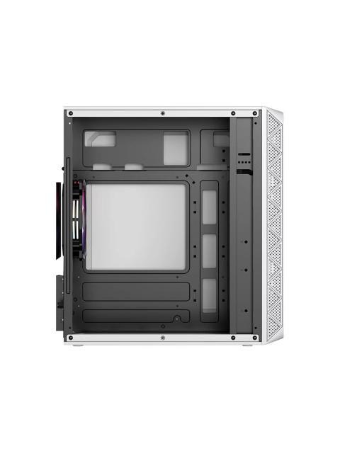 GABINETE ACTECK DOOM PRO CRYSTAL GI730C MINI-TOWER MICRO-ATX-MINI-ITX USB 2.0-3.0 CON FUENTE DE 600W 3 VENTILADORES INSTALADOS BLANCO