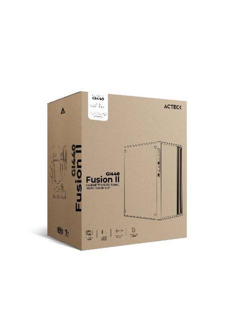 GABINETE ACTECK FUSION II GI440 CON VENTANA MICRO TOWER MICRO-ATX-MINI-ITX USB 2.0-3.0 CON FUENTE DE 500W SIN VENTILADORES INSTALADOS BLANCO