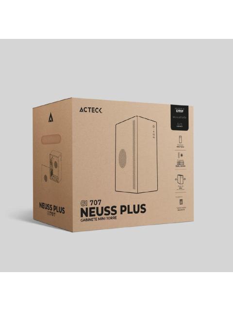 GABINETE ACTECK NEUSS PLUS GI707 MINI-TOWER MICRO-ATX-ITX USB 2.0-3.0 CON FUENTE DE 450W 1 VENTILADOR INSTALADO BLANCO